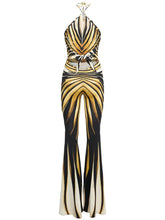 Zebra-striped jumpsuit on a white background